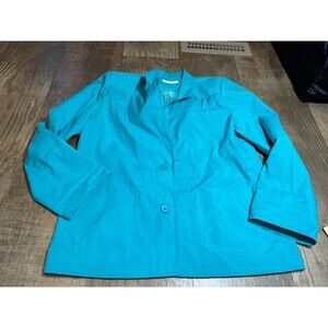 Da-Rue Button Up Blazer Jacket Suit Womens XL Chest Blue